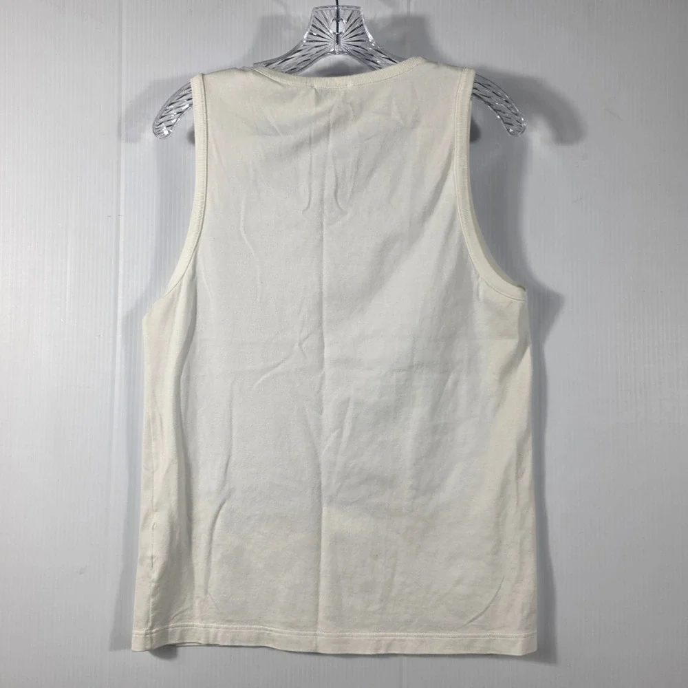 Lacoste Mens Regular Fit Pocket Tank Top White Crocodile Logo Size Small FR 3